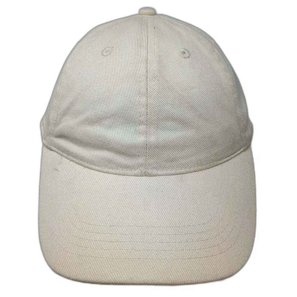 H&M Baseball Cap Beige One Size Solid Plain Blank Cotton Twill Adjustable Hat